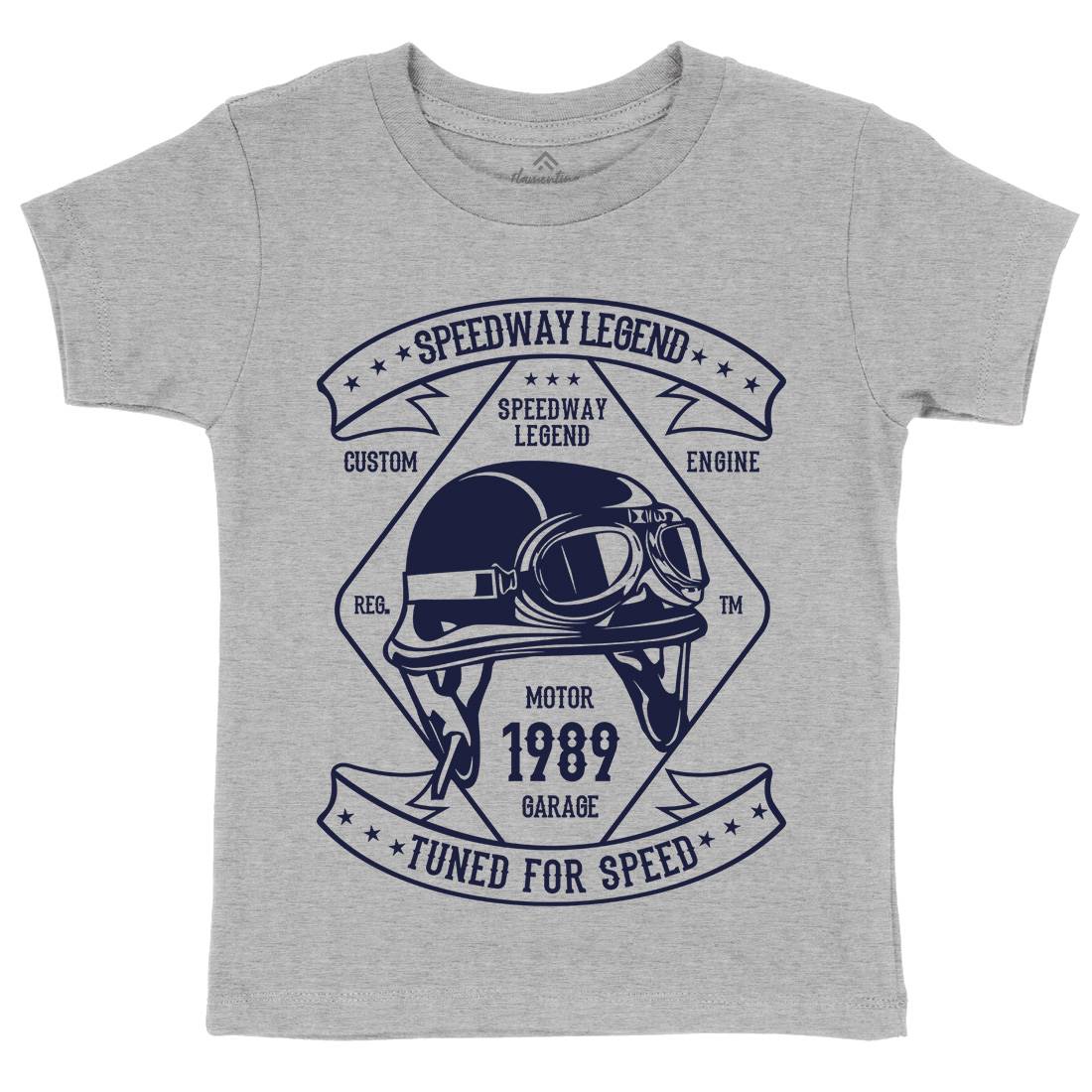 Speedway Legend Helmet Kids Organic Crew Neck T-Shirt Motorcycles B450
