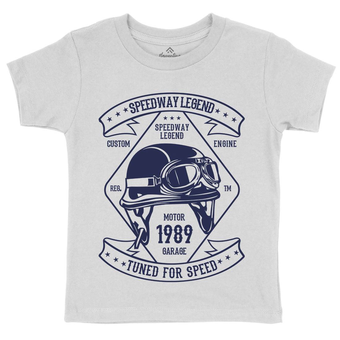 Speedway Legend Helmet Kids Organic Crew Neck T-Shirt Motorcycles B450