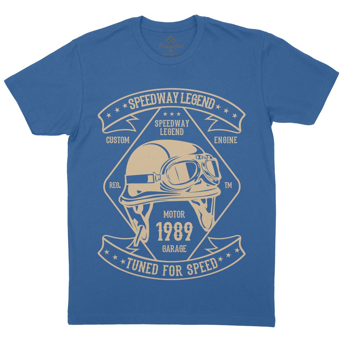 Speedway Legend Helmet Mens Crew Neck T-Shirt Motorcycles B450