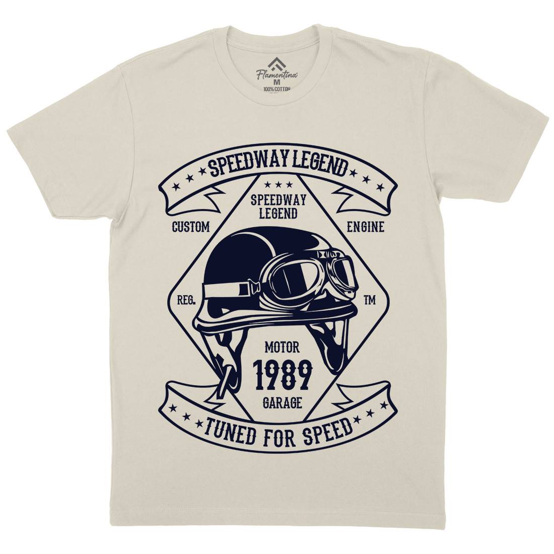 Speedway Legend Helmet Mens Organic Crew Neck T-Shirt Motorcycles B450