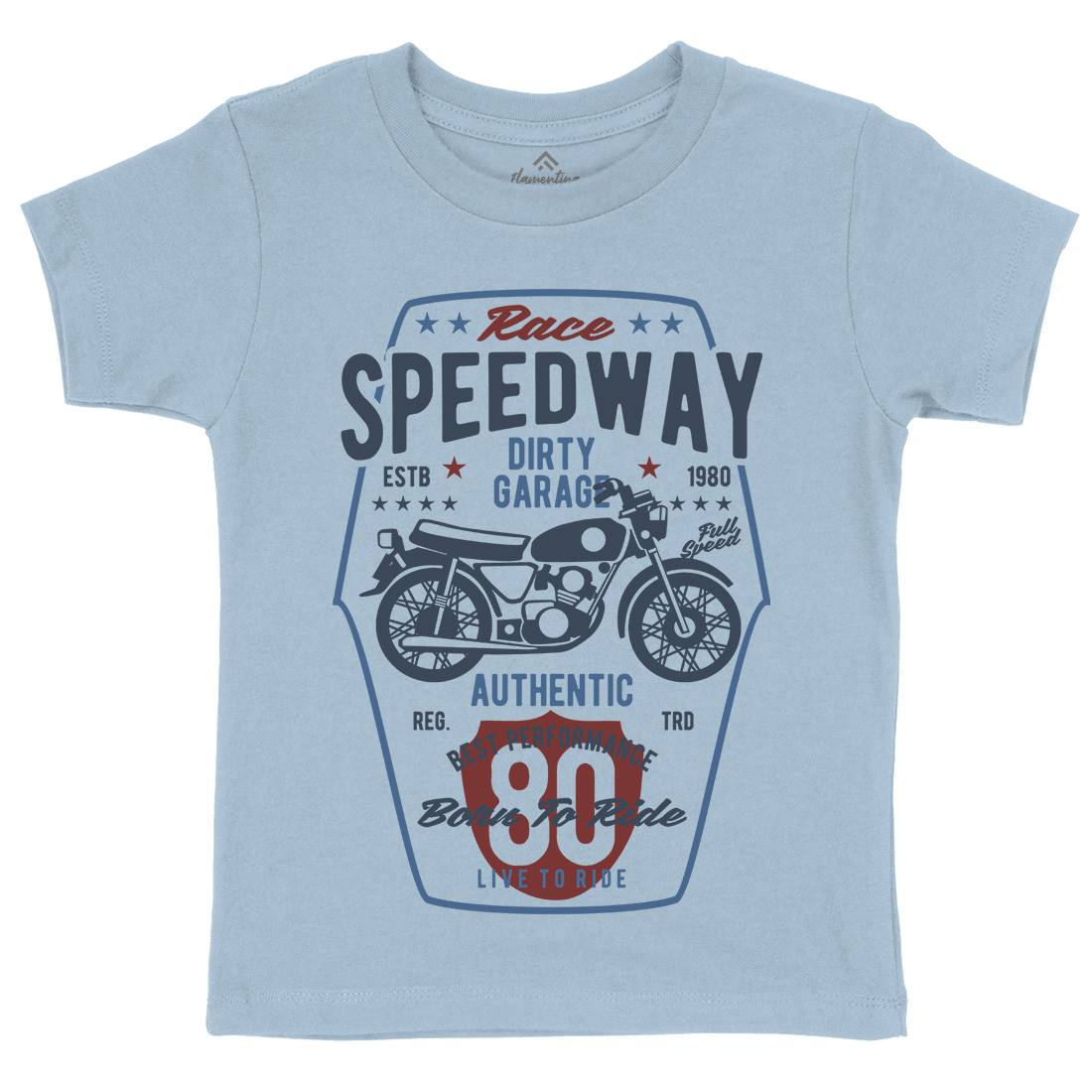 Speedway Kids Organic Crew Neck T-Shirt Motorcycles B451