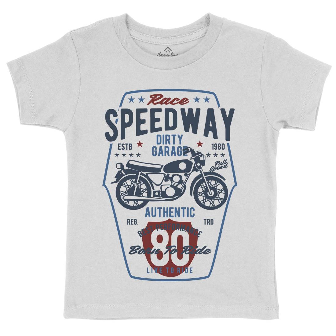 Speedway Kids Organic Crew Neck T-Shirt Motorcycles B451