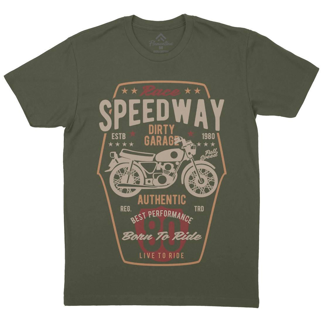 Speedway Mens Crew Neck T-Shirt Motorcycles B451