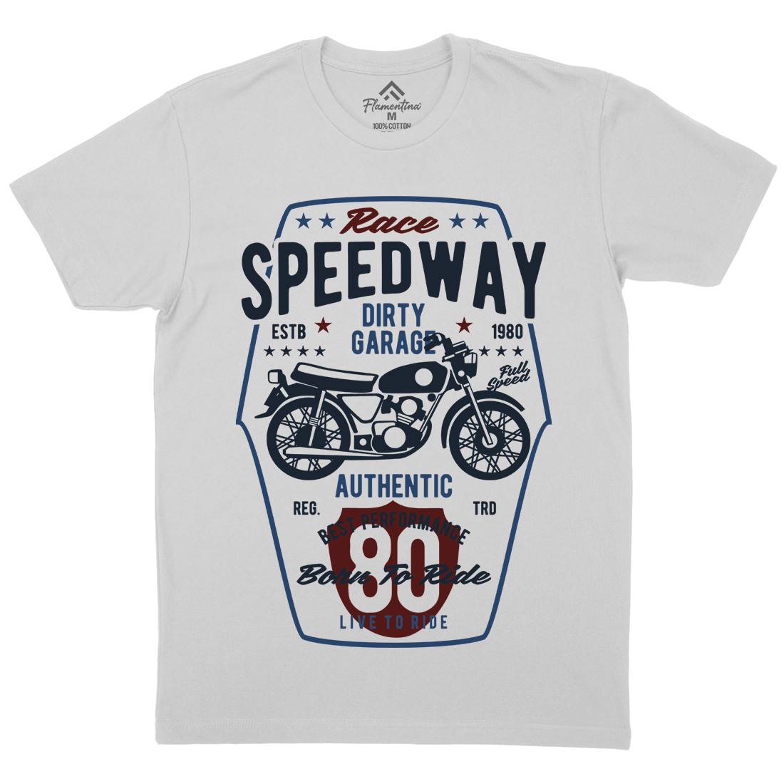 Speedway Mens Crew Neck T-Shirt Motorcycles B451