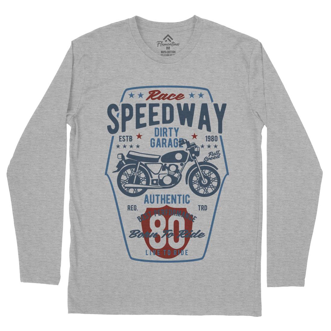 Speedway Mens Long Sleeve T-Shirt Motorcycles B451