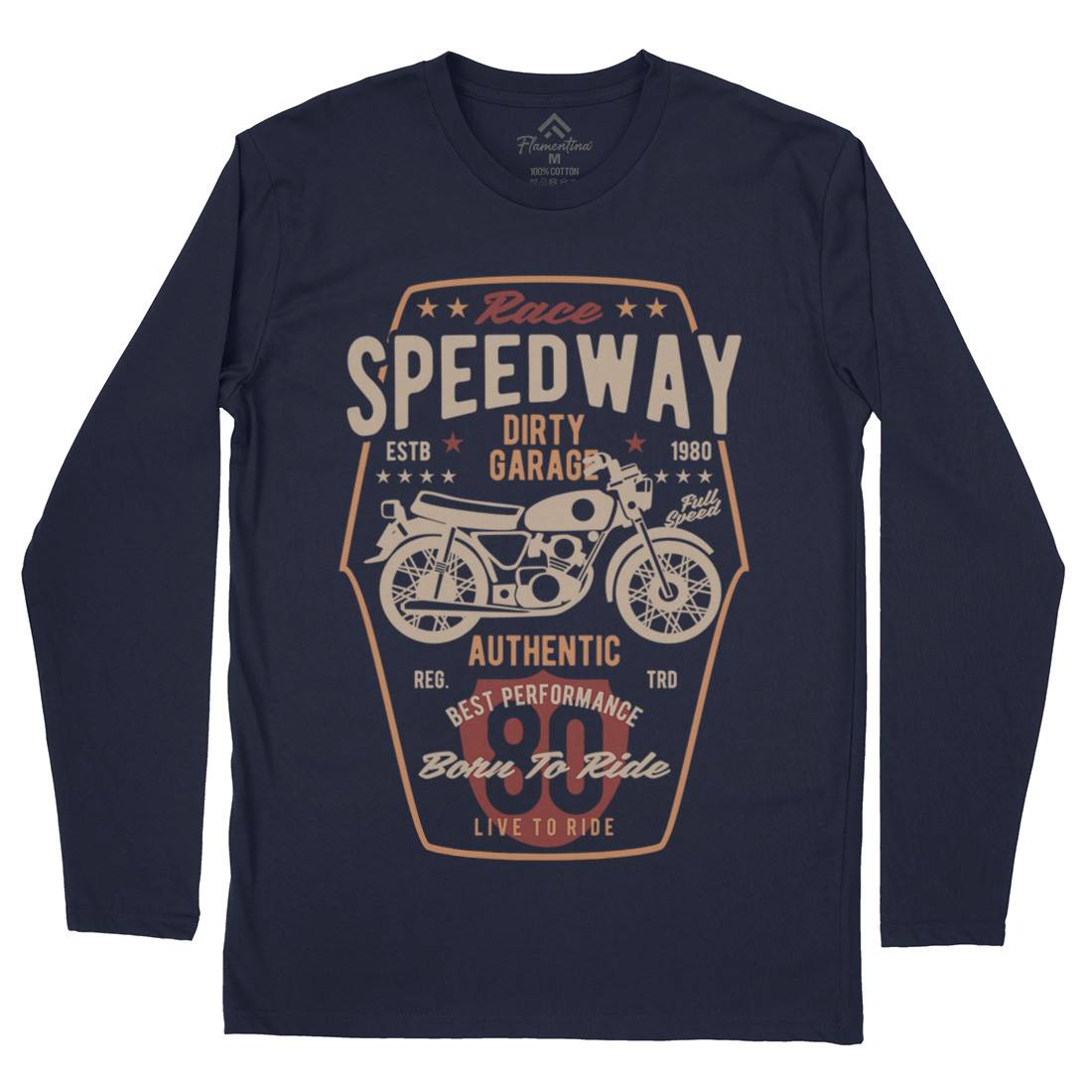 Speedway Mens Long Sleeve T-Shirt Motorcycles B451
