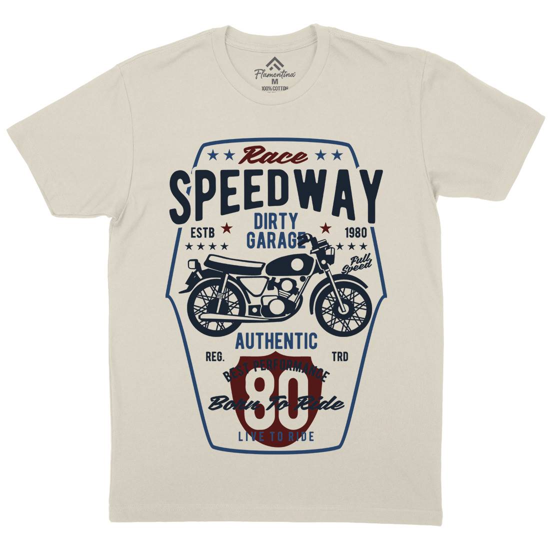 Speedway Mens Organic Crew Neck T-Shirt Motorcycles B451