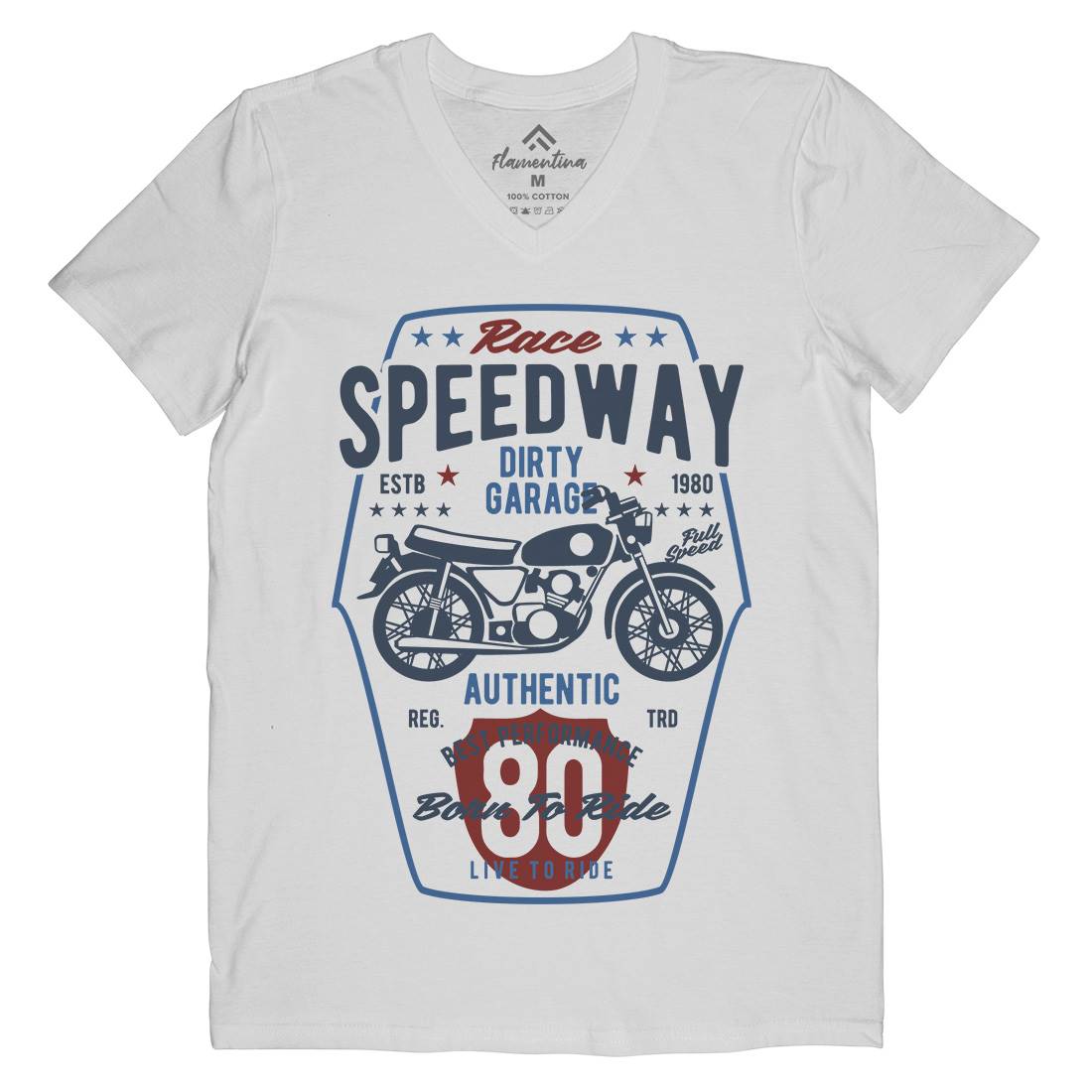 Speedway Mens V-Neck T-Shirt Motorcycles B451