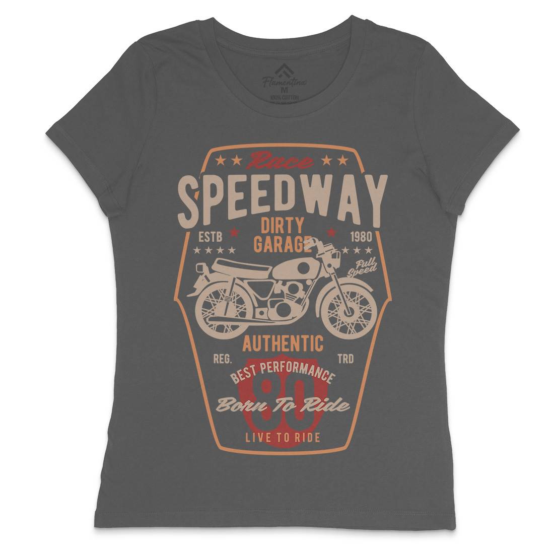 Speedway Womens Crew Neck T-Shirt Motorcycles B451