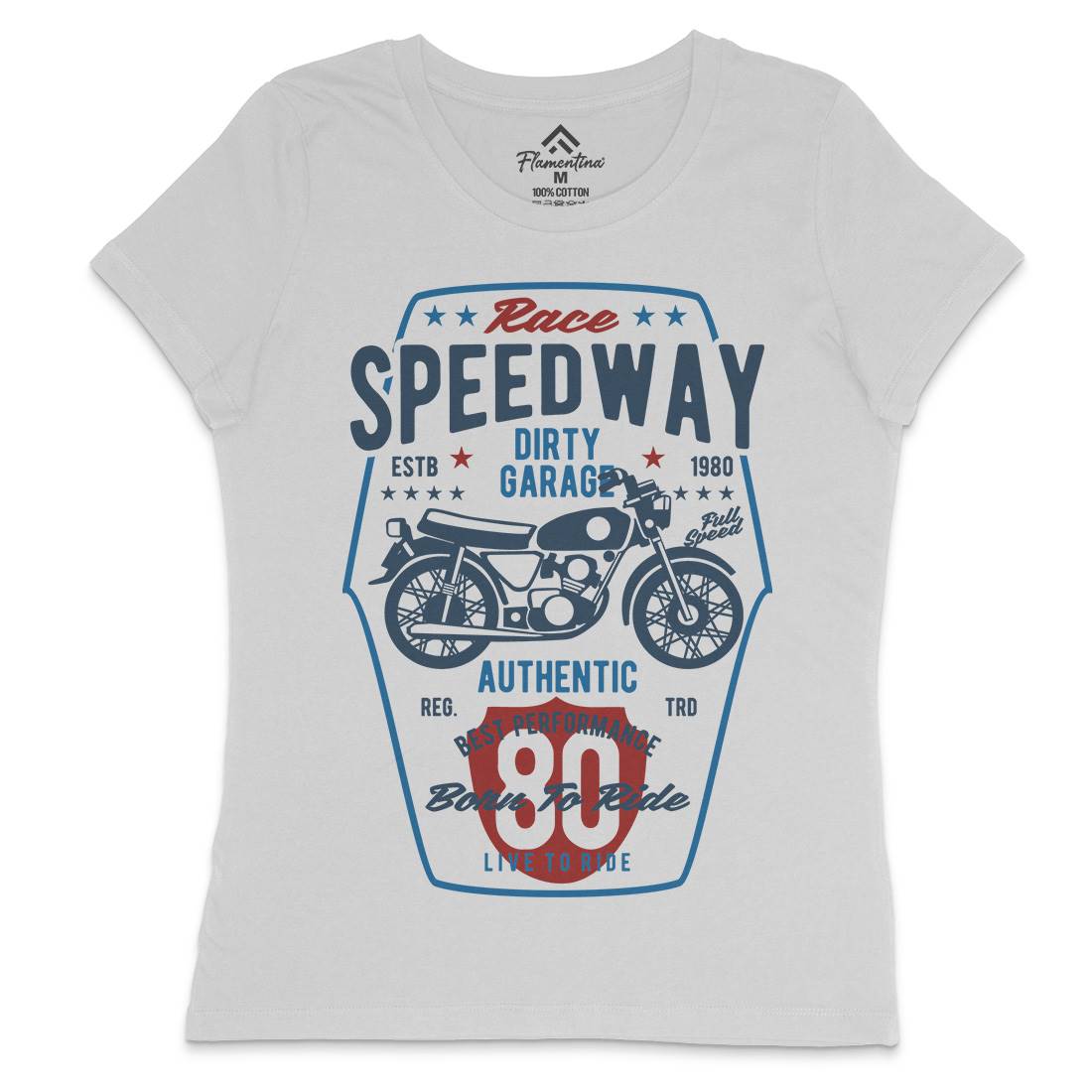Speedway Womens Crew Neck T-Shirt Motorcycles B451