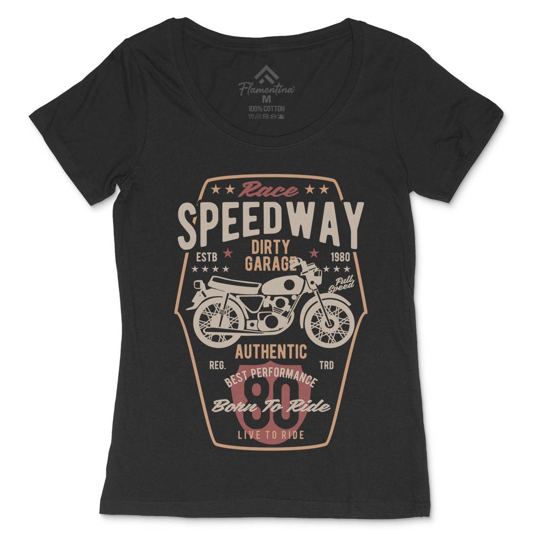 Speedway Womens Scoop Neck T-Shirt Motorcycles B451