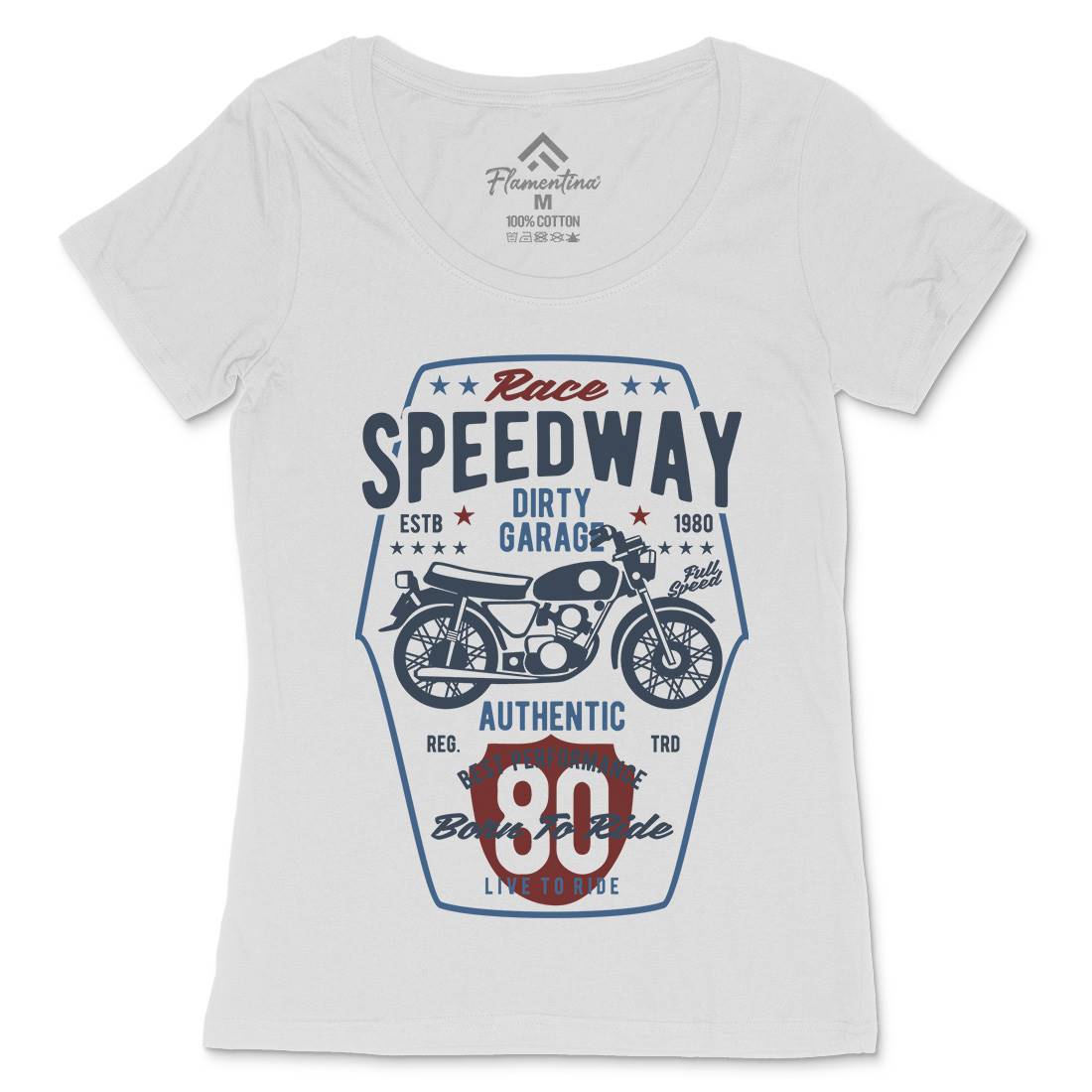 Speedway Womens Scoop Neck T-Shirt Motorcycles B451