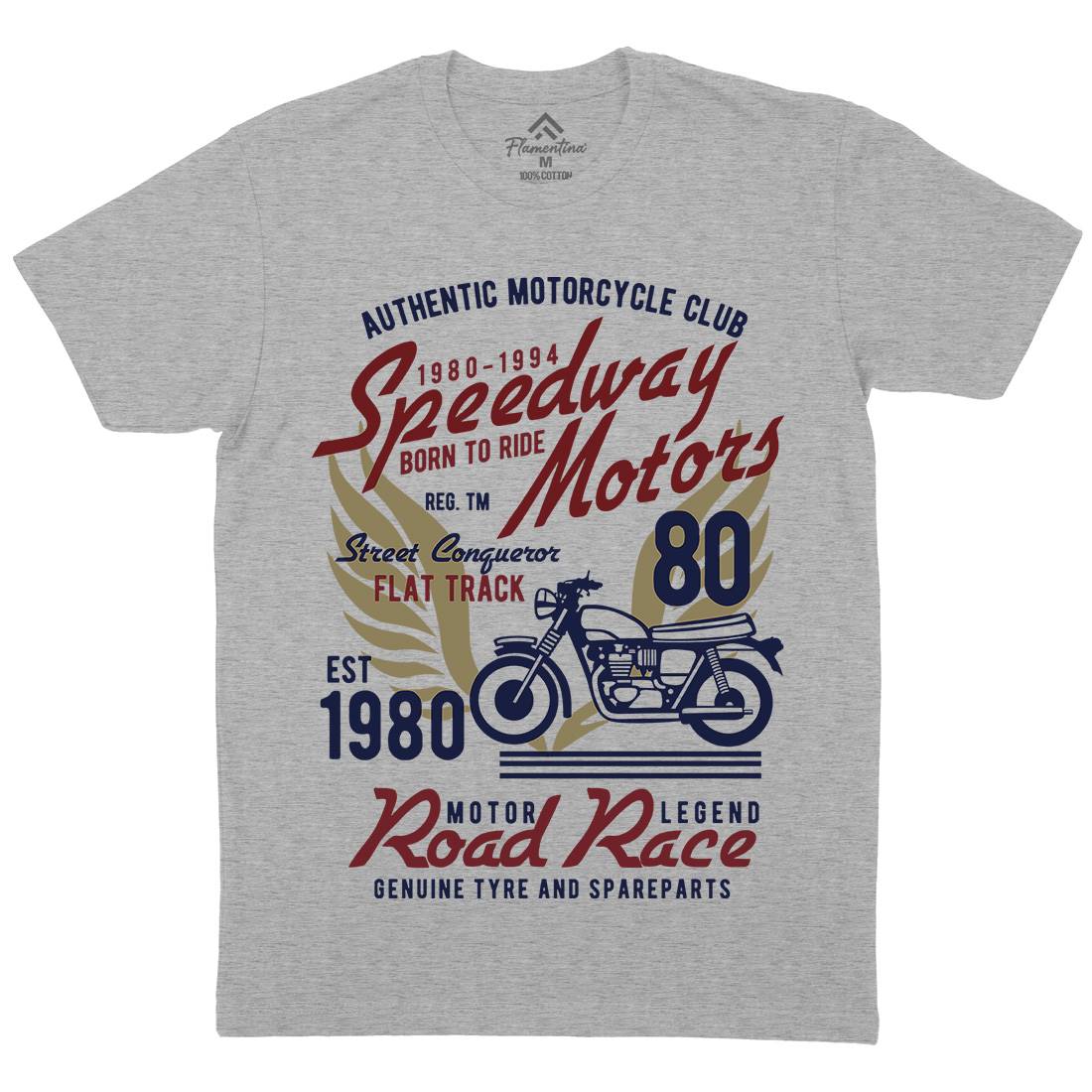 Speedways Motor Mens Crew Neck T-Shirt Motorcycles B452