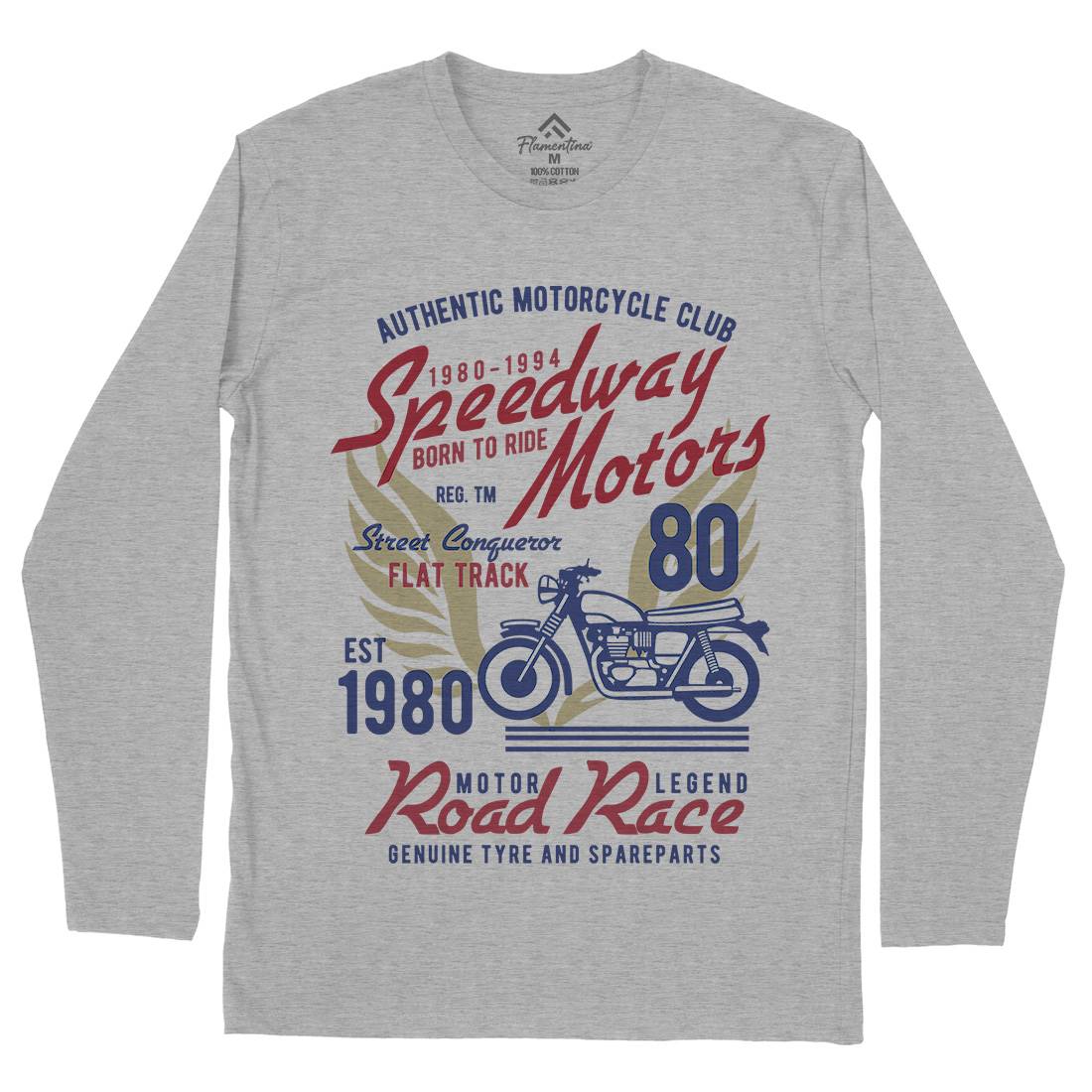 Speedways Motor Mens Long Sleeve T-Shirt Motorcycles B452