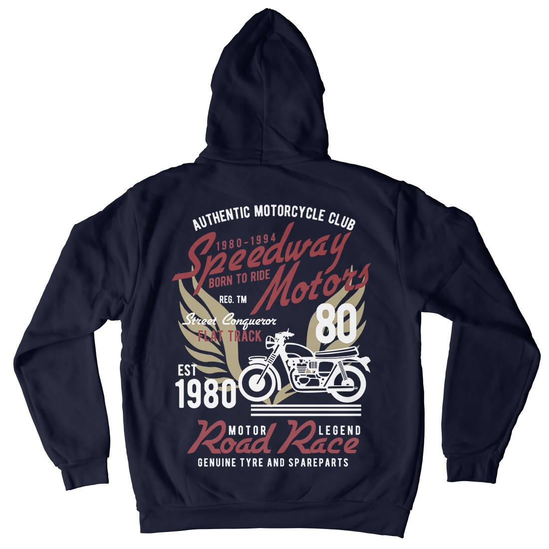 Speedways Motor Mens Hoodie With Pocket Motorcycles B452