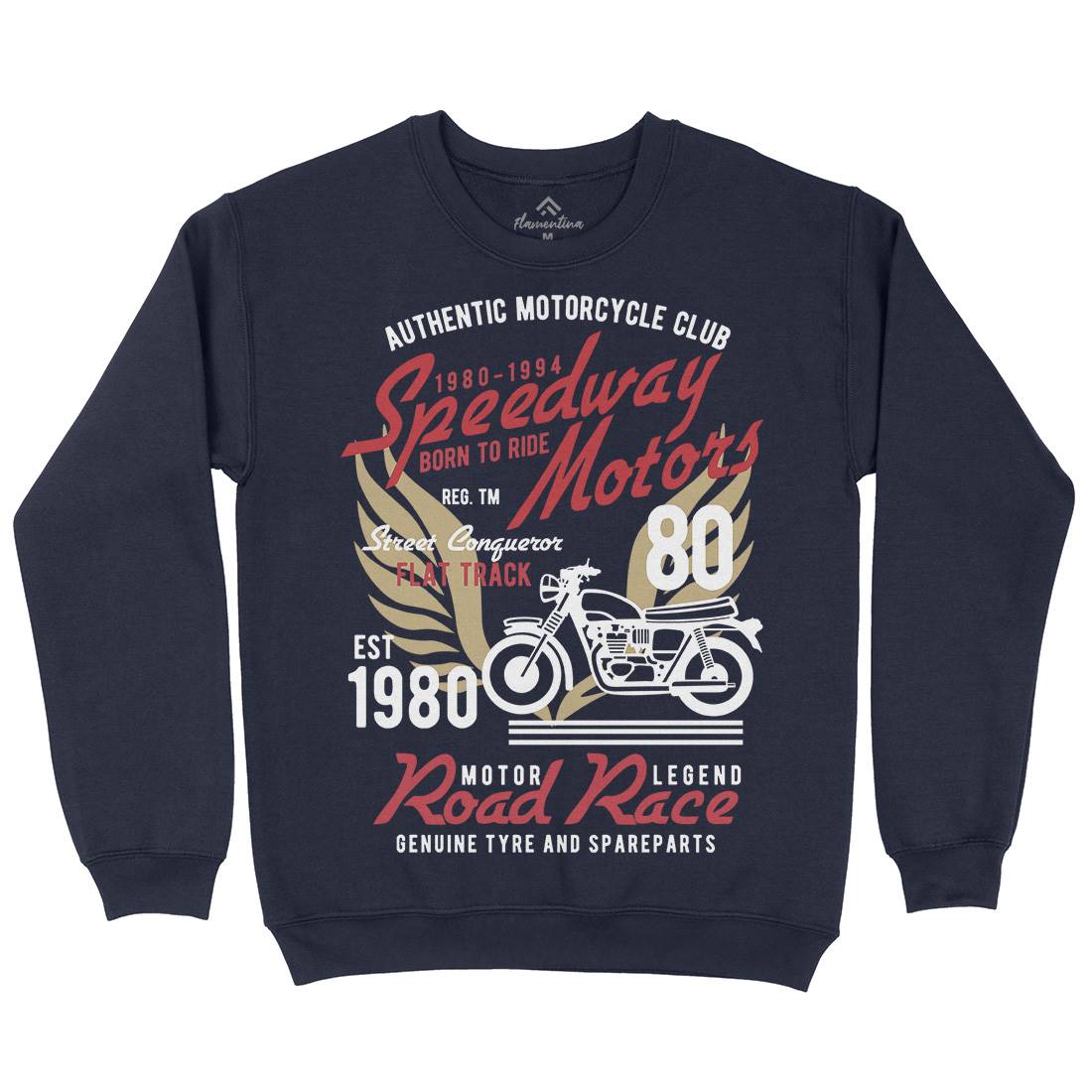 Speedways Motor Mens Crew Neck Sweatshirt Motorcycles B452