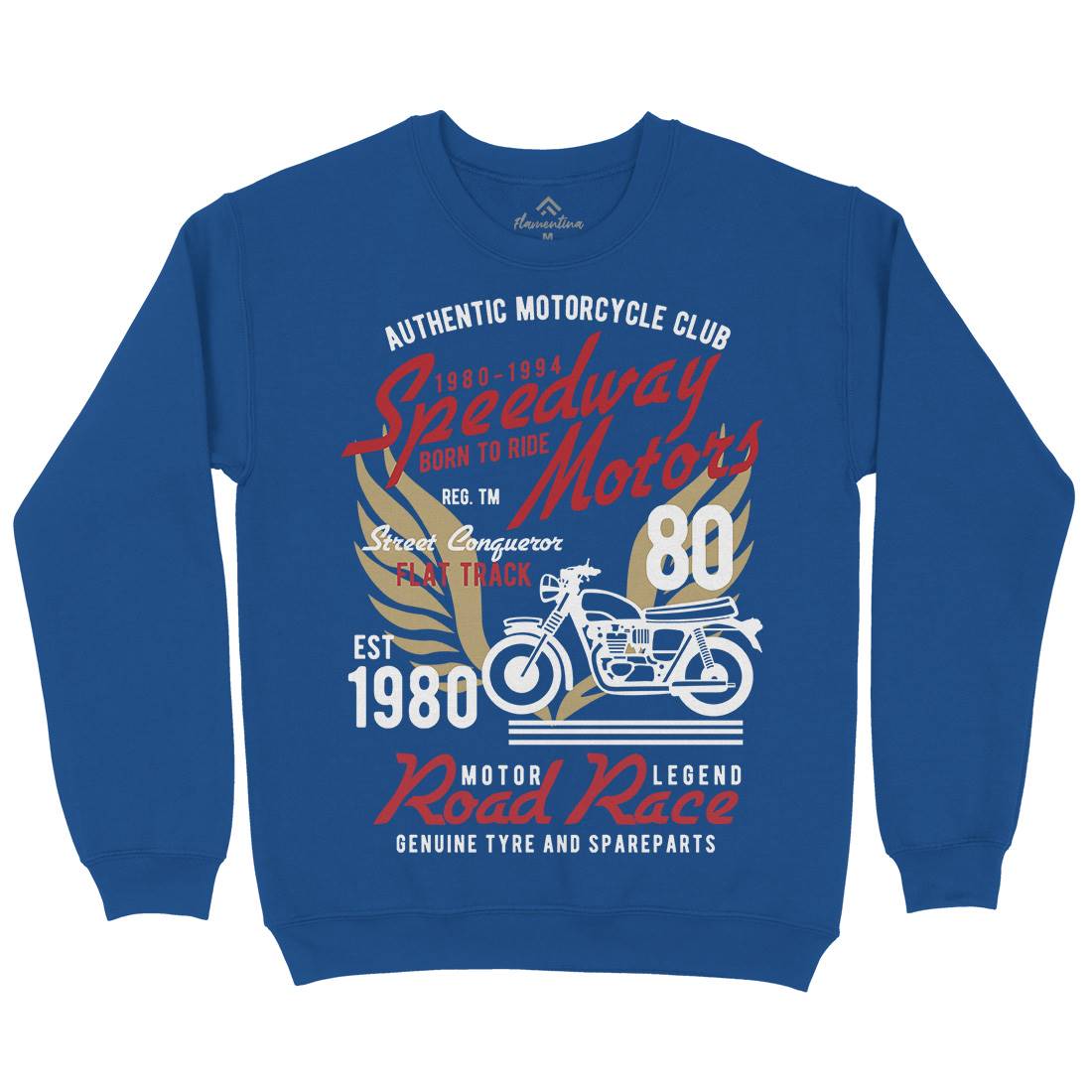 Speedways Motor Mens Crew Neck Sweatshirt Motorcycles B452