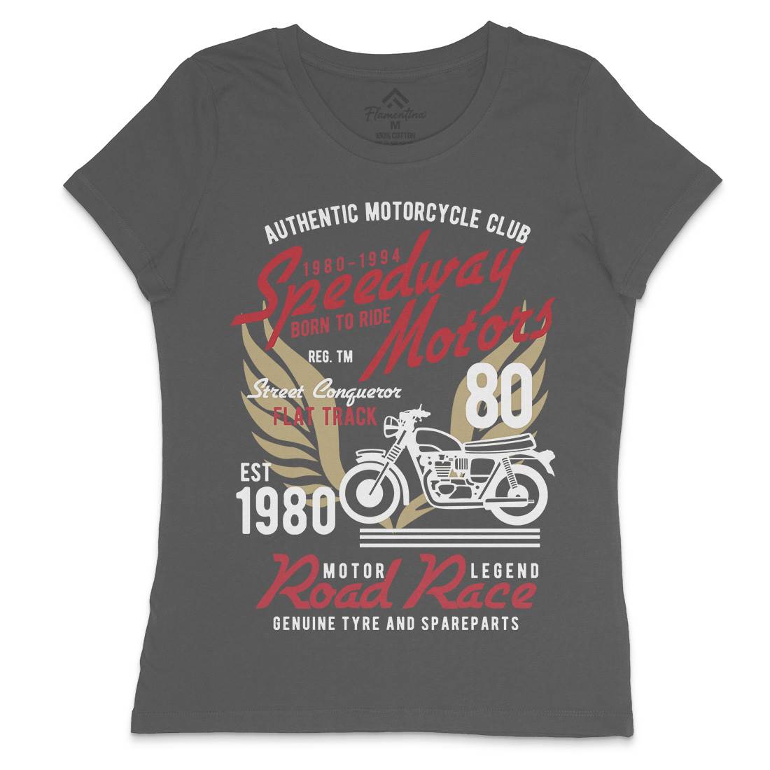 Speedways Motor Womens Crew Neck T-Shirt Motorcycles B452