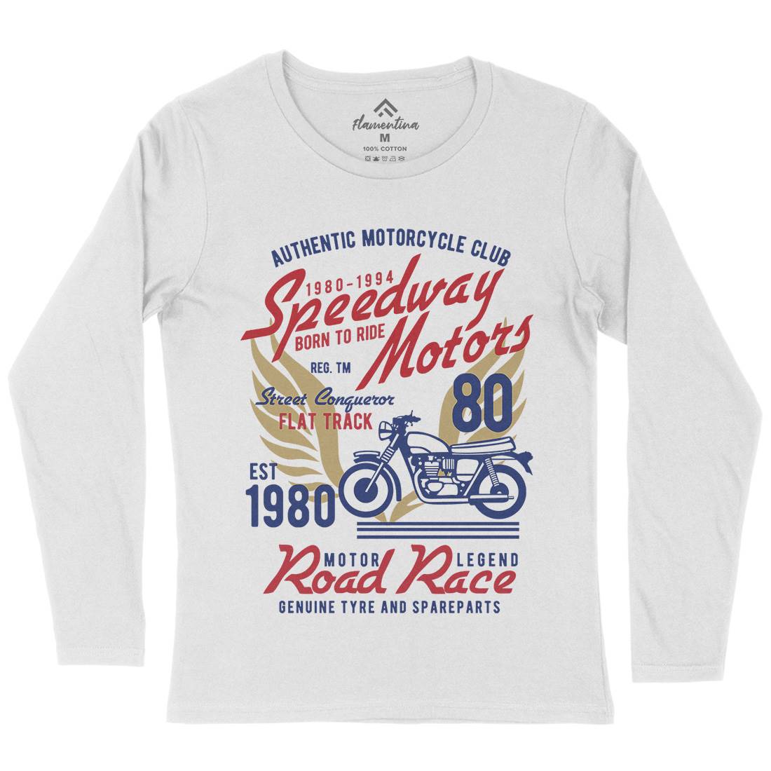 Speedways Motor Womens Long Sleeve T-Shirt Motorcycles B452