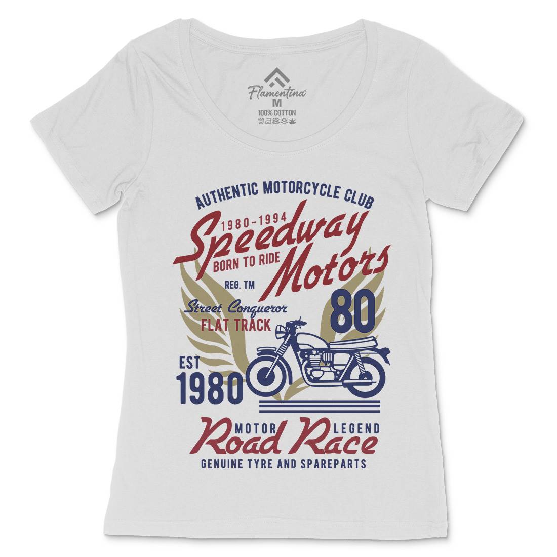 Speedways Motor Womens Scoop Neck T-Shirt Motorcycles B452