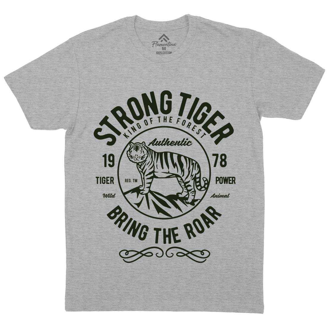 Strong Tiger Mens Crew Neck T-Shirt Animals B453