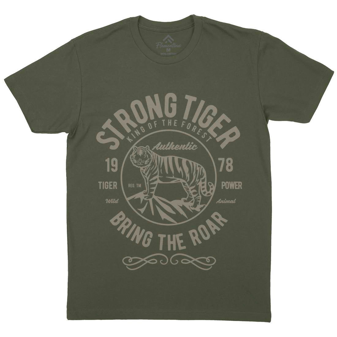 Strong Tiger Mens Crew Neck T-Shirt Animals B453