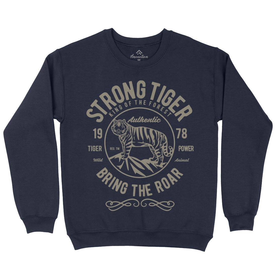 Strong Tiger Kids Crew Neck Sweatshirt Animals B453