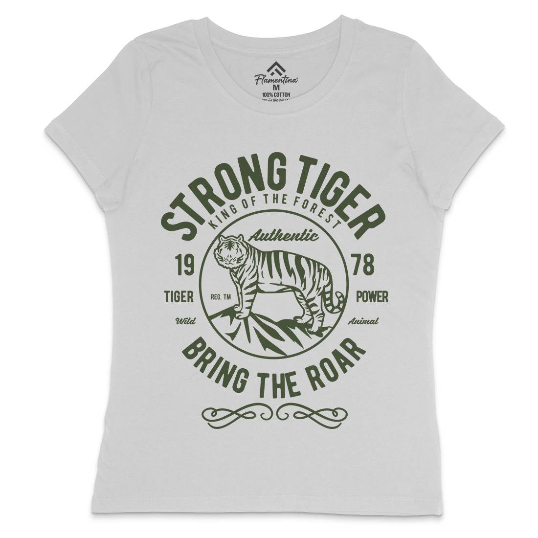 Strong Tiger Womens Crew Neck T-Shirt Animals B453