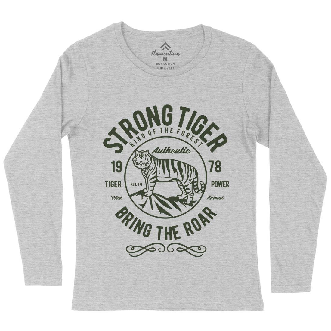 Strong Tiger Womens Long Sleeve T-Shirt Animals B453