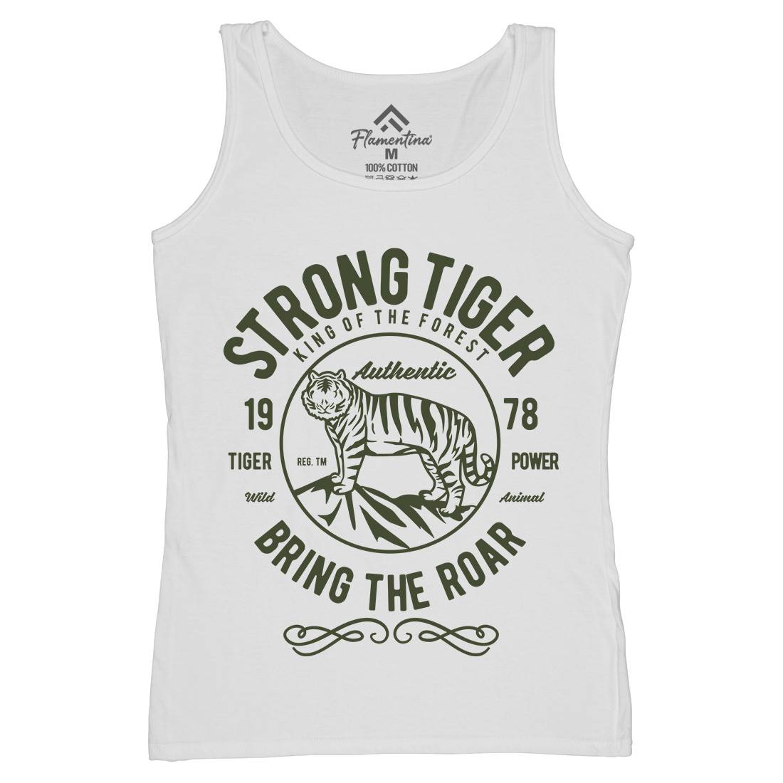 Strong Tiger Womens Organic Tank Top Vest Animals B453