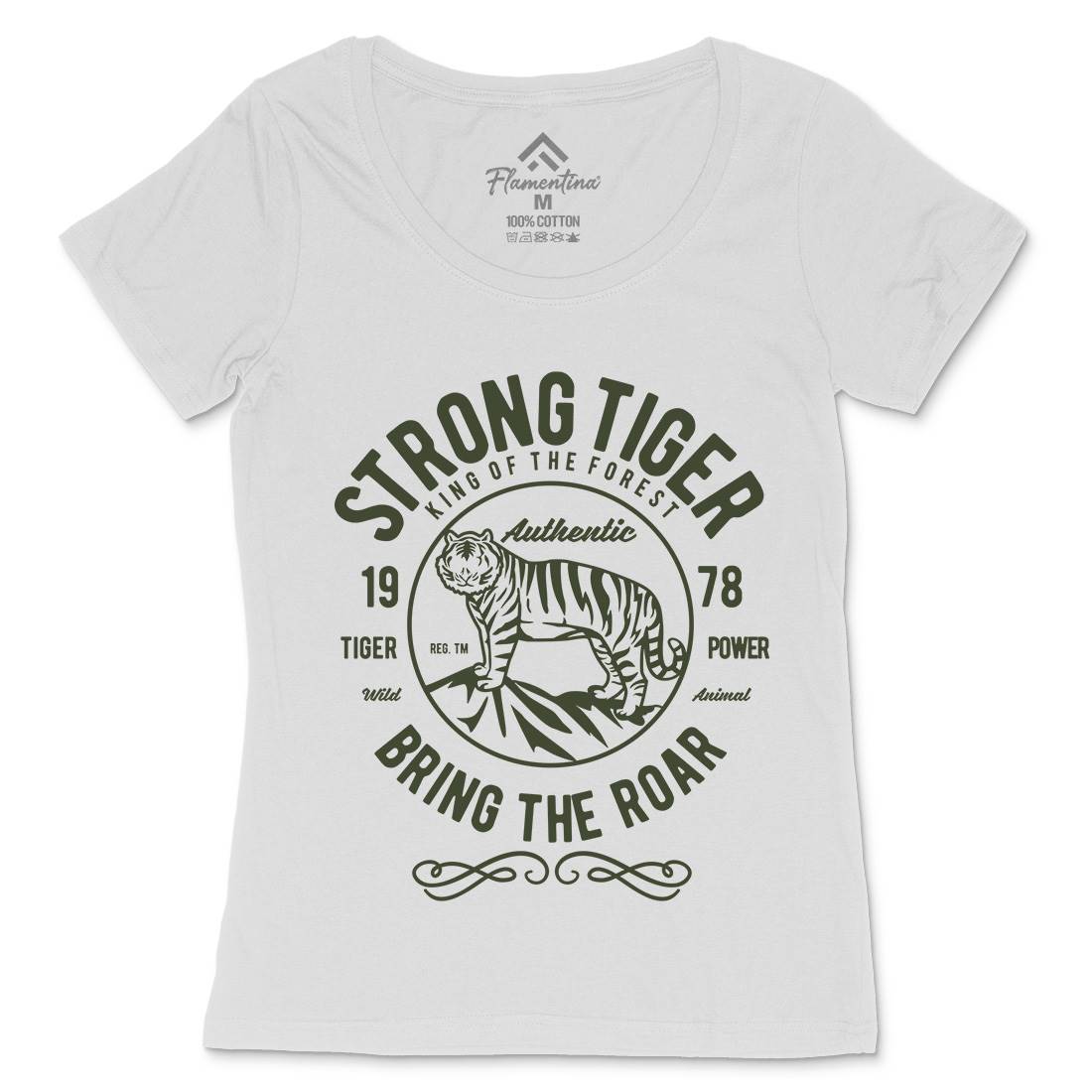 Strong Tiger Womens Scoop Neck T-Shirt Animals B453