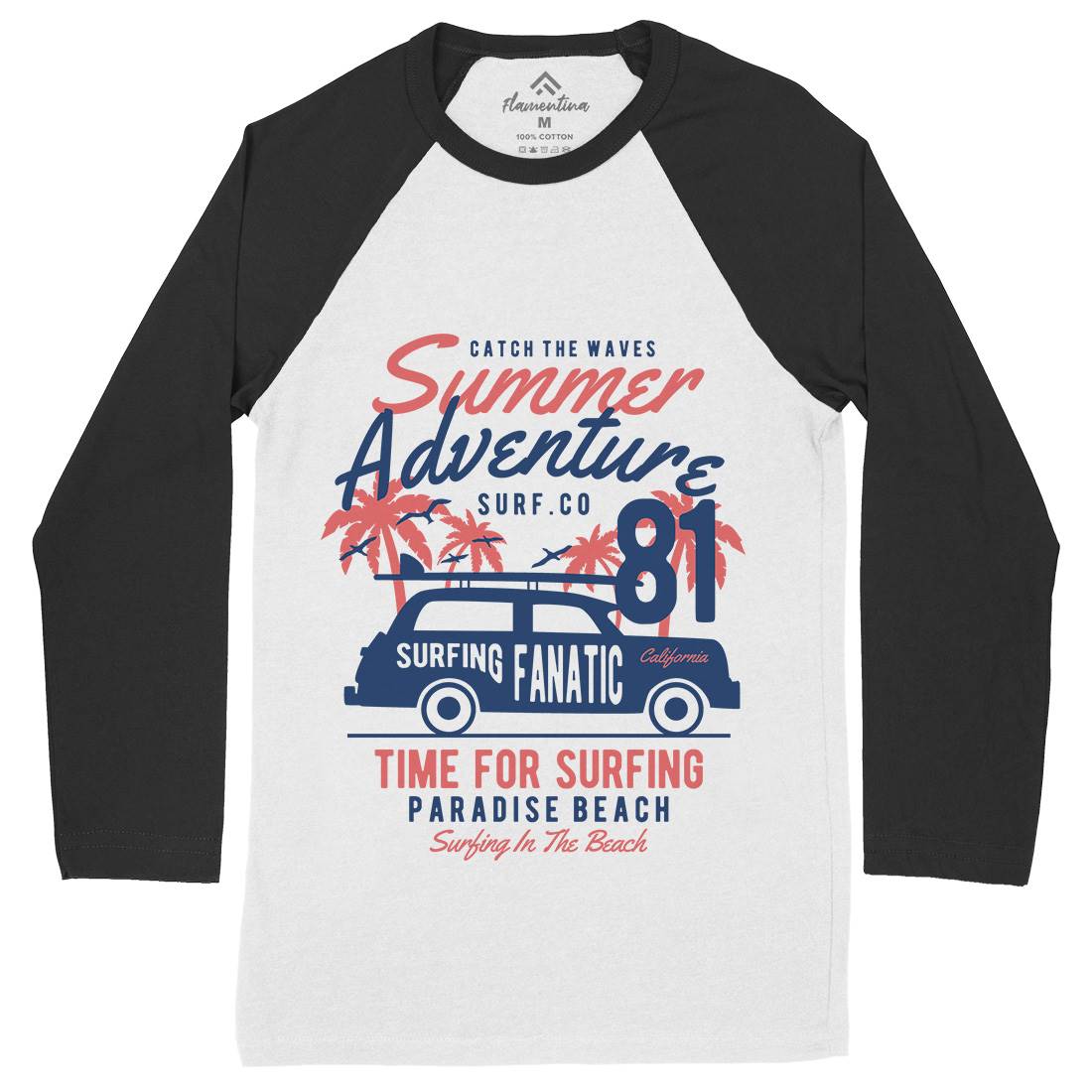 Summer Adventure Mens Long Sleeve Baseball T-Shirt Nature B454