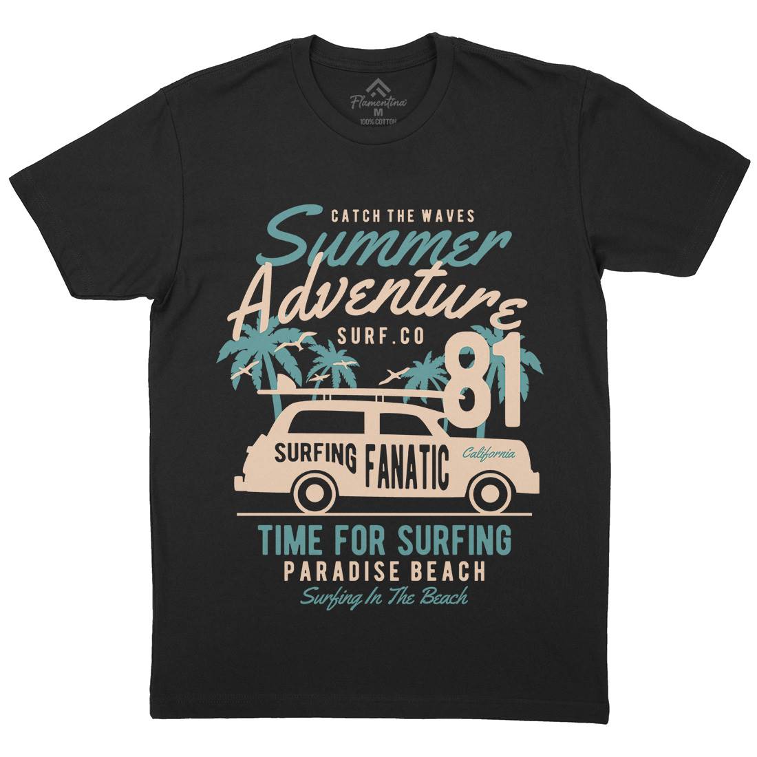 Summer Adventure Mens Crew Neck T-Shirt Nature B454