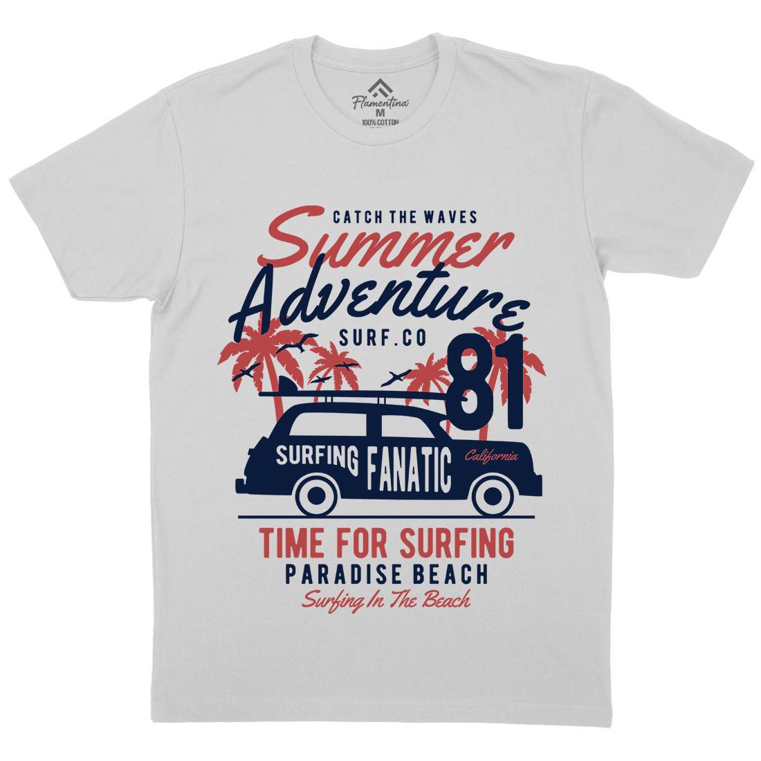 Summer Adventure Mens Crew Neck T-Shirt Nature B454
