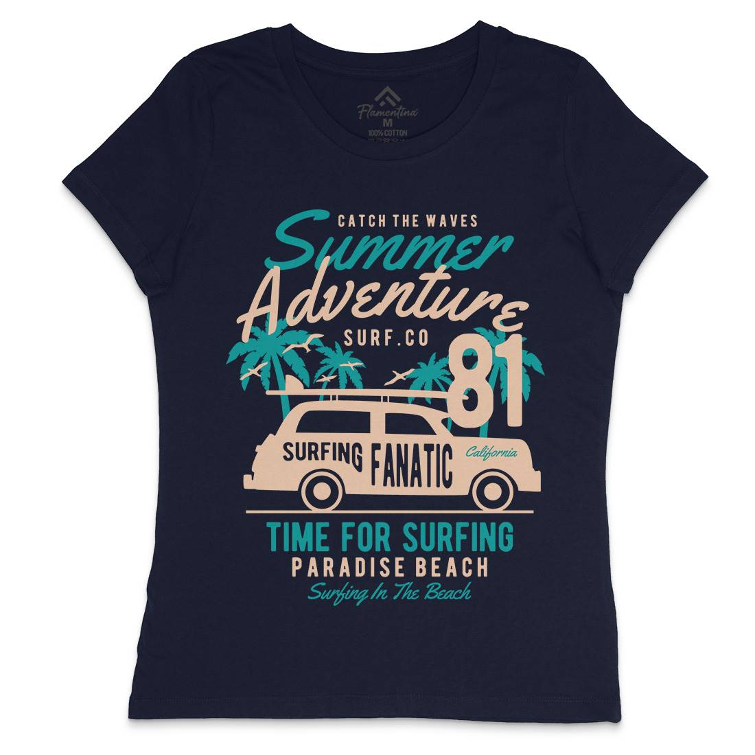Summer Adventure Womens Crew Neck T-Shirt Nature B454