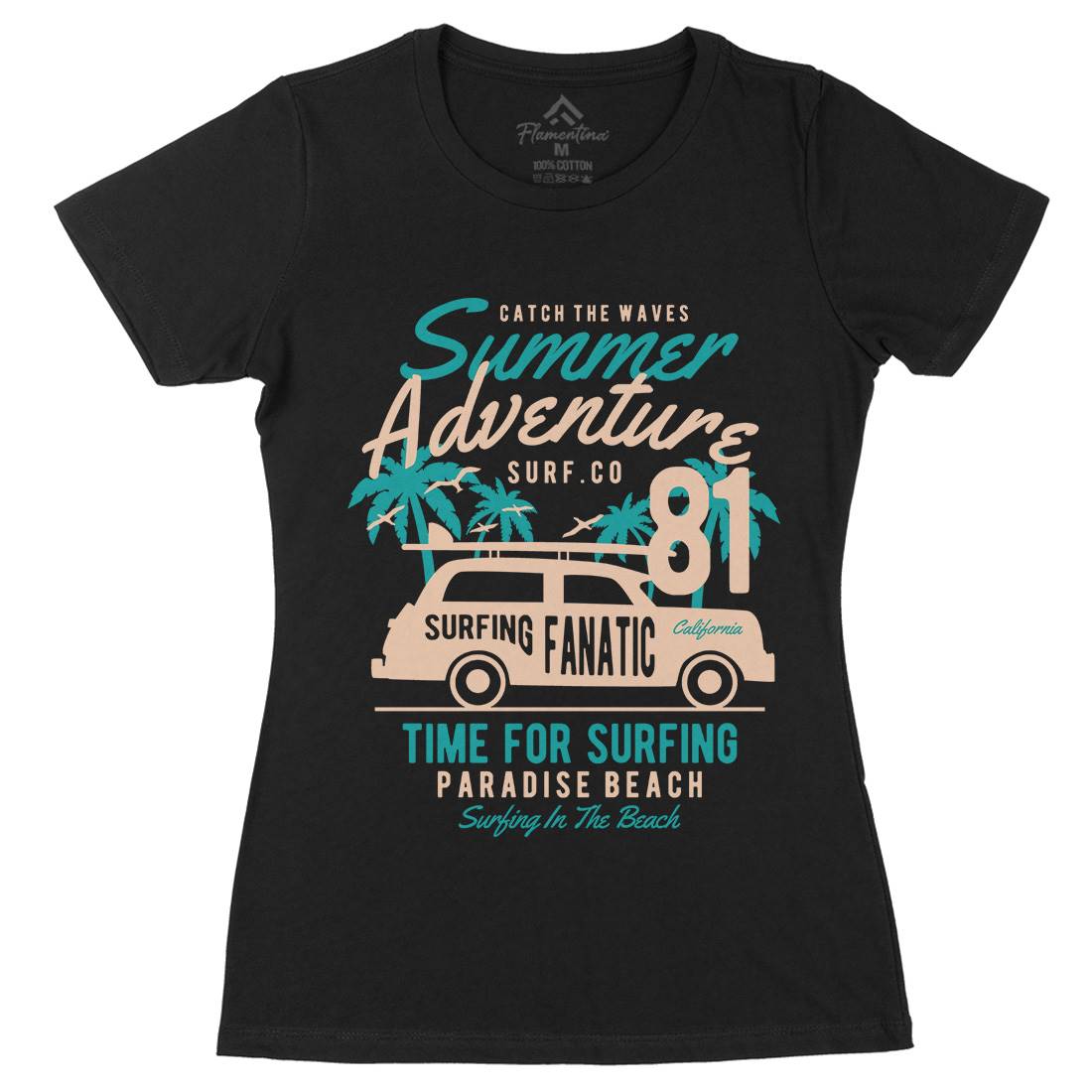 Summer Adventure Womens Organic Crew Neck T-Shirt Nature B454