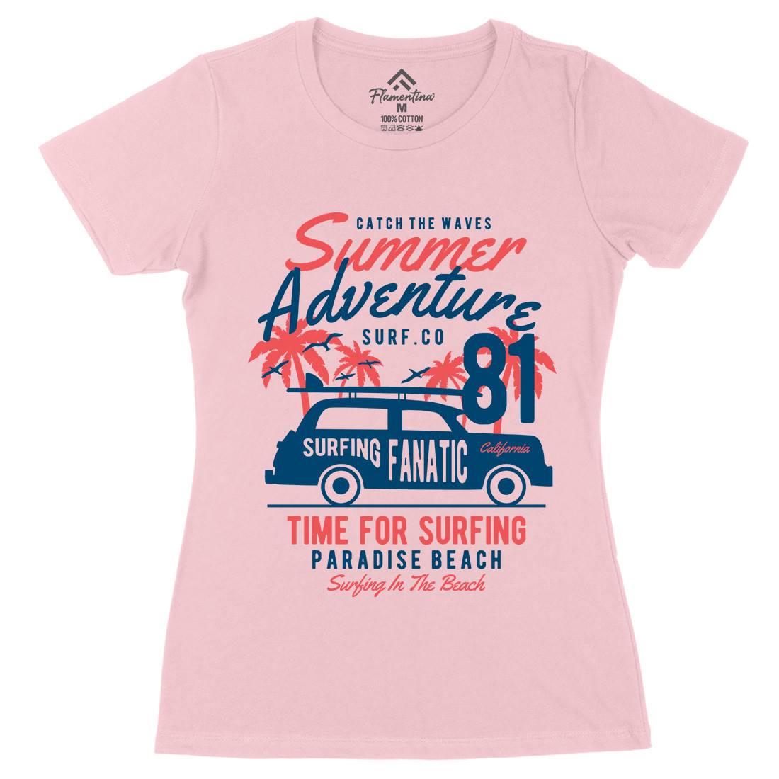 Summer Adventure Womens Organic Crew Neck T-Shirt Nature B454
