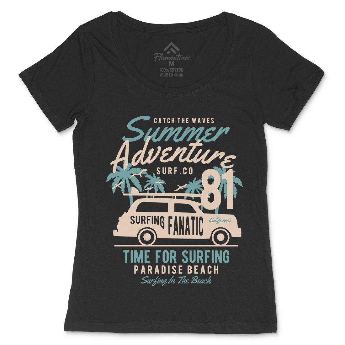Summer Adventure Womens Scoop Neck T-Shirt Nature B454