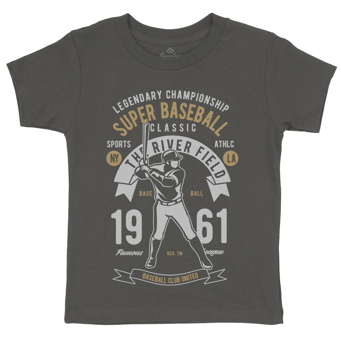 Super Baseball Kids Organic Crew Neck T-Shirt Sport B455