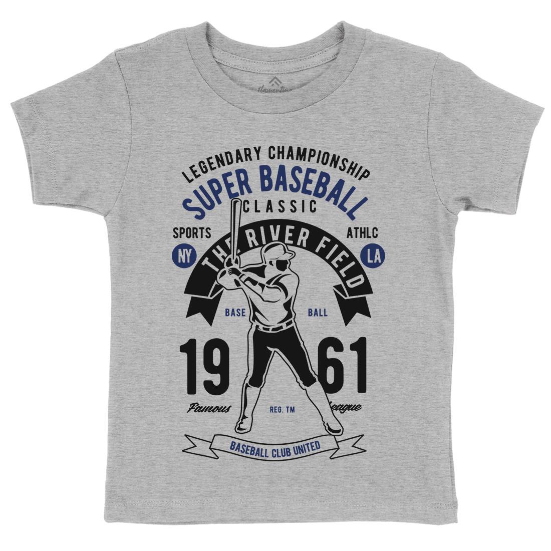 Super Baseball Kids Organic Crew Neck T-Shirt Sport B455