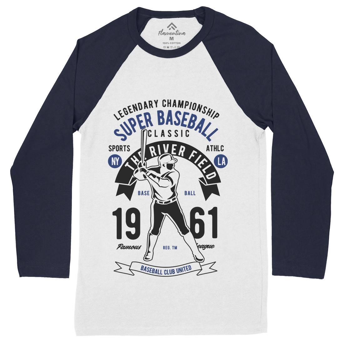 Super Baseball Mens Long Sleeve Baseball T-Shirt Sport B455