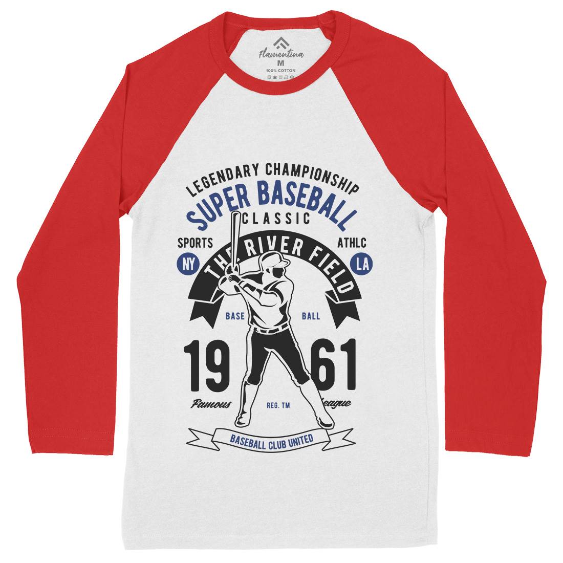 Super Baseball Mens Long Sleeve Baseball T-Shirt Sport B455