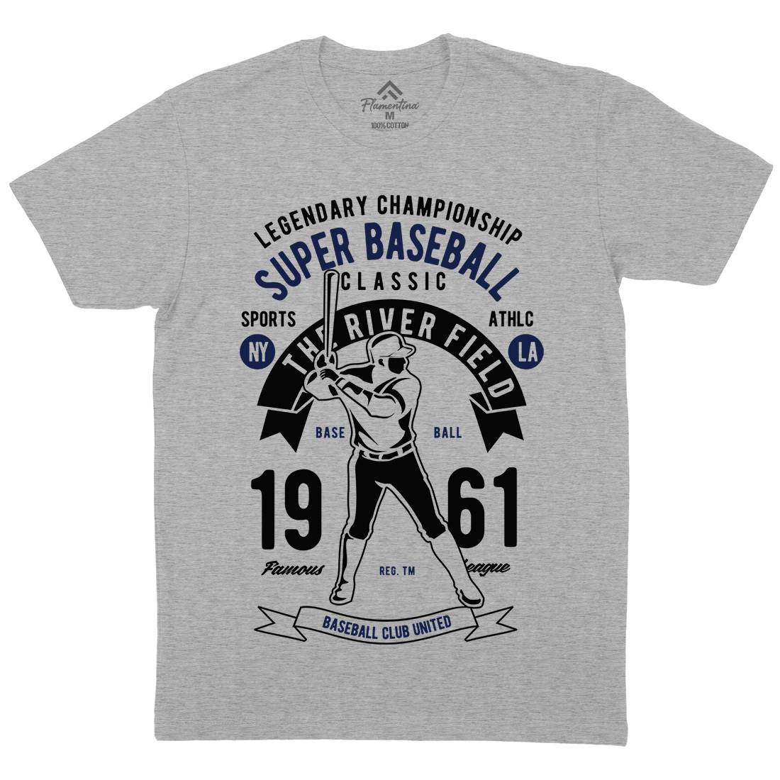 Super Baseball Mens Crew Neck T-Shirt Sport B455