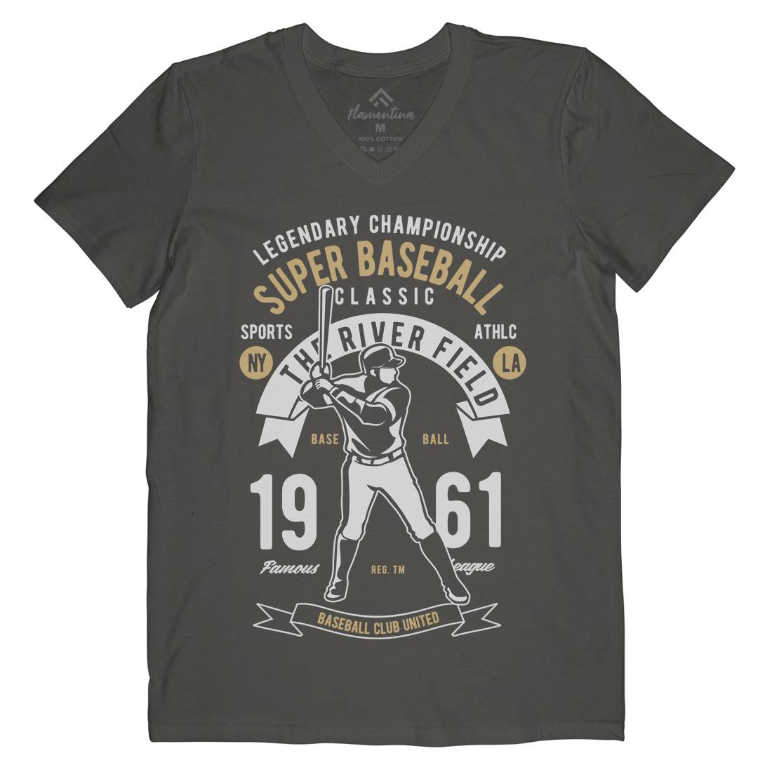 Super Baseball Mens V-Neck T-Shirt Sport B455