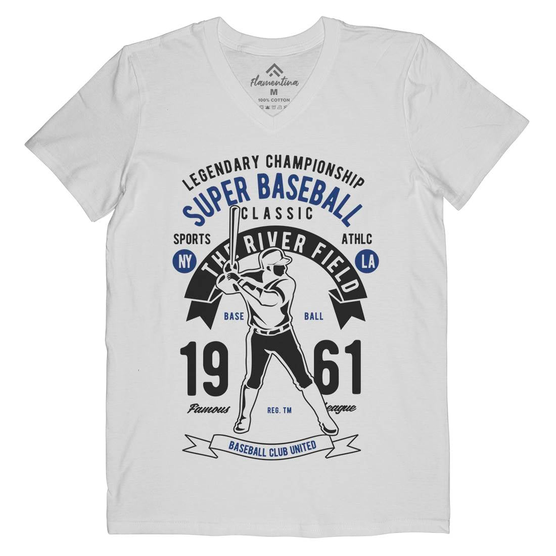 Super Baseball Mens V-Neck T-Shirt Sport B455