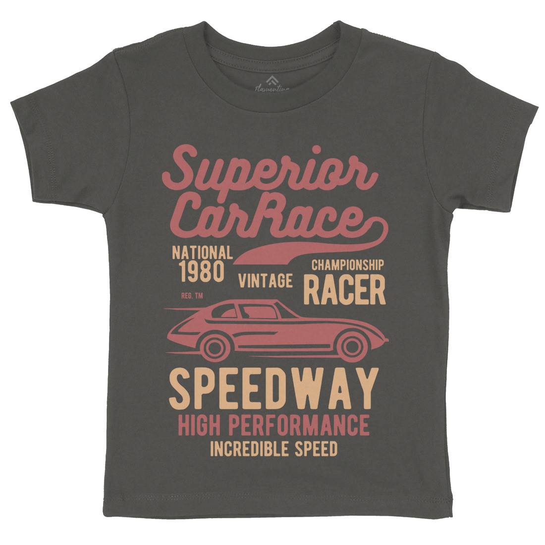 Superior Car Race Kids Crew Neck T-Shirt Cars B456