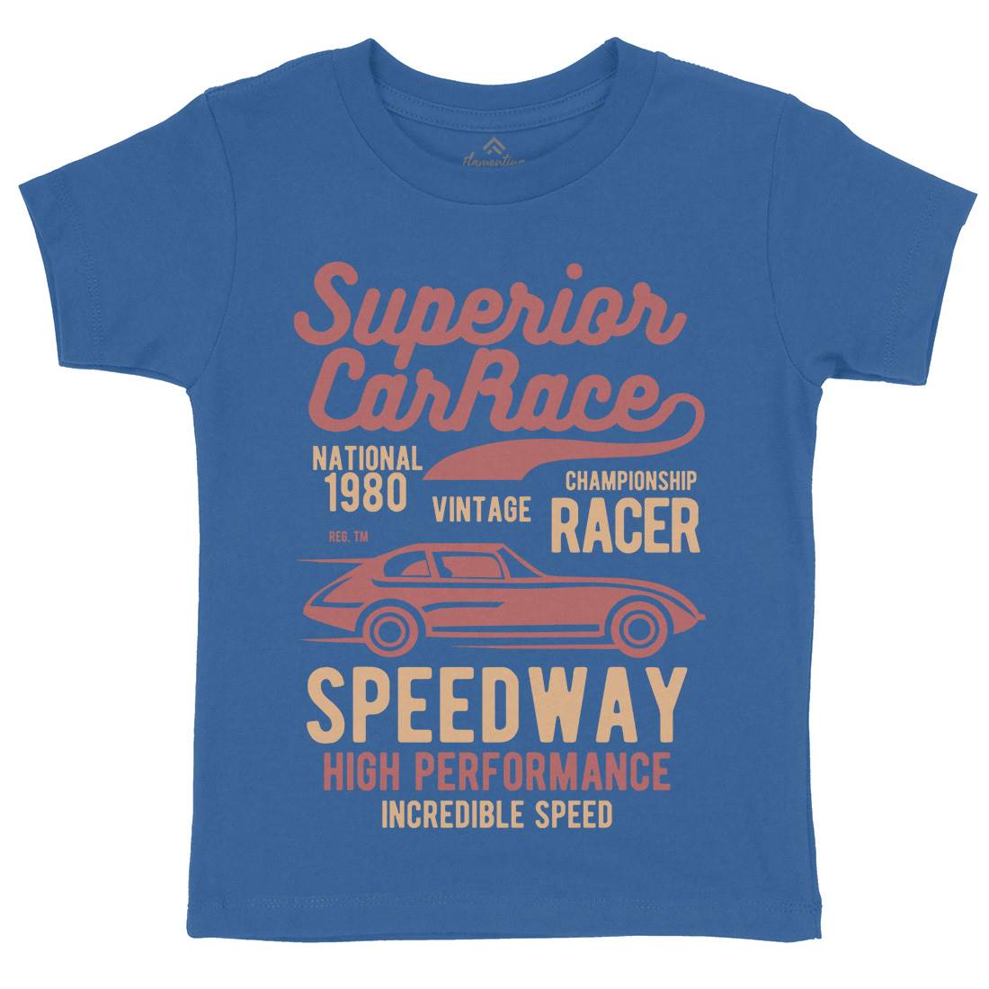 Superior Car Race Kids Organic Crew Neck T-Shirt Cars B456