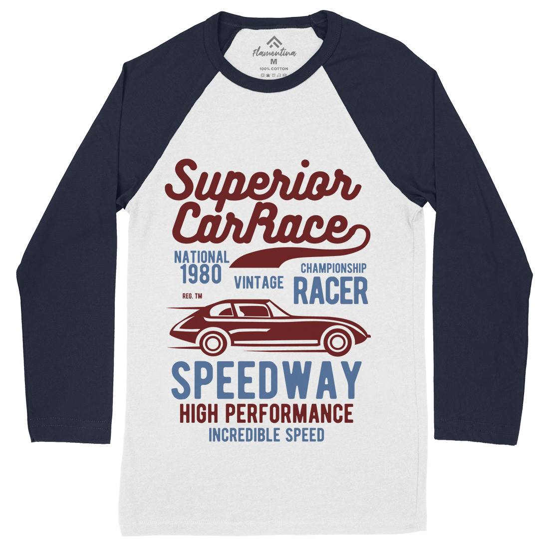 Superior Car Race Mens Long Sleeve Baseball T-Shirt Cars B456