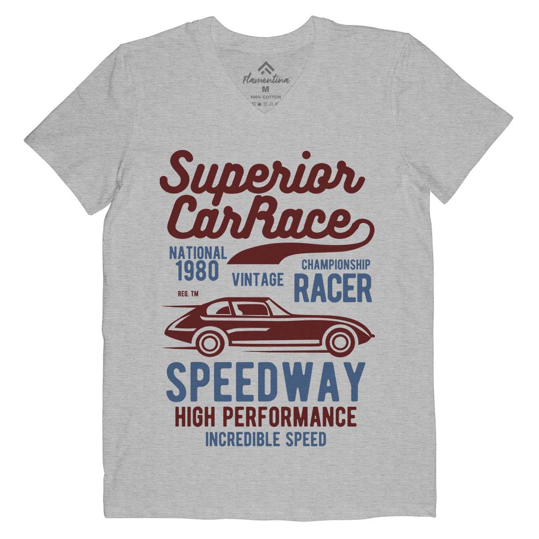 Superior Car Race Mens V-Neck T-Shirt Cars B456