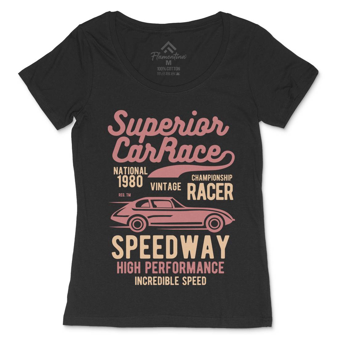 Superior Car Race Womens Scoop Neck T-Shirt Cars B456